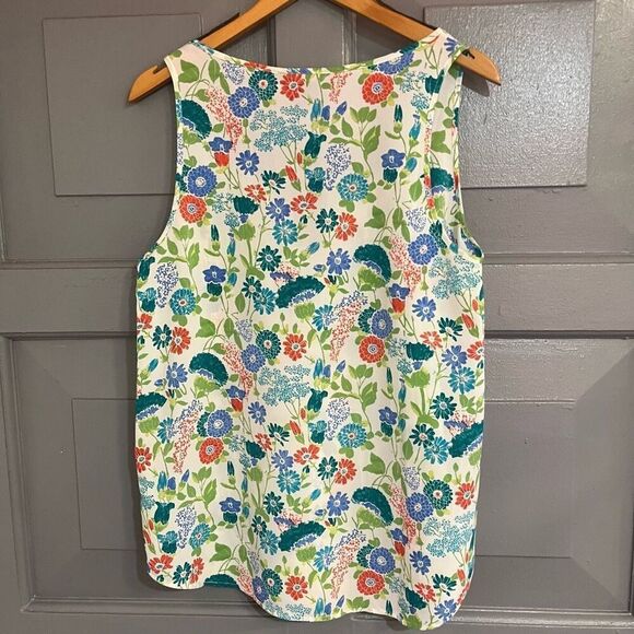 French Connection Floral Sleeveless Pull On Semi Sheer Blouse Dead Stock NWT Sz - Picture 3 of 5